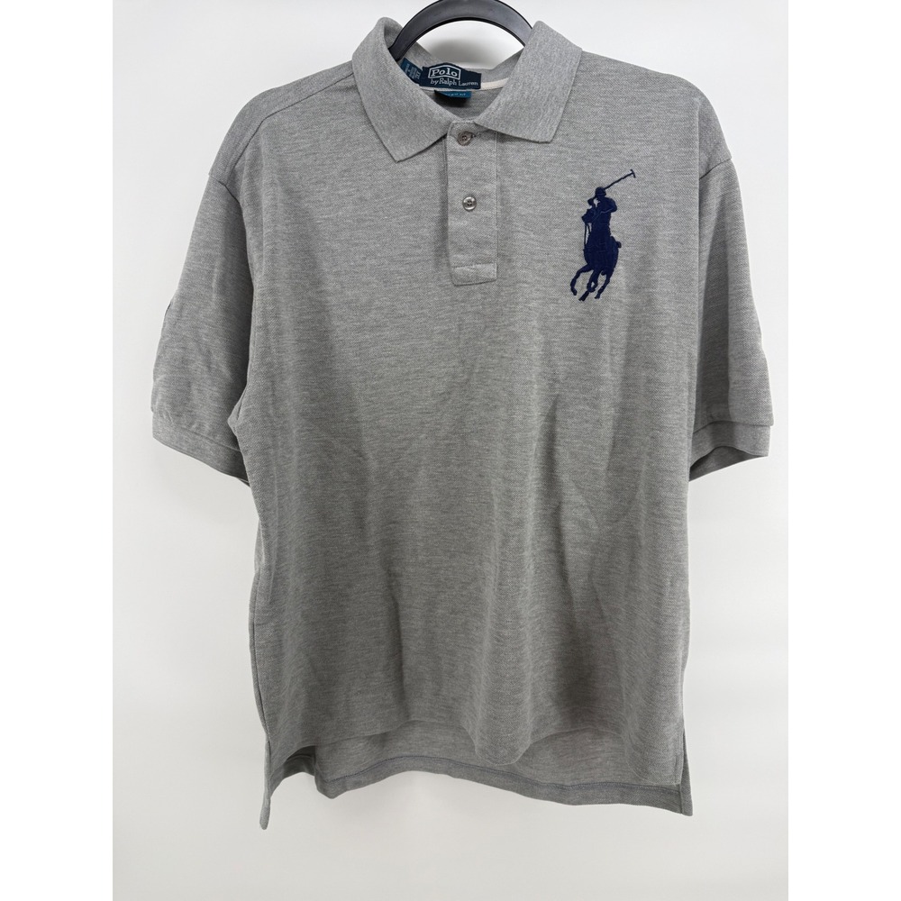 Polo Ralph Lauren Mens Gray Big Pony Custom Fit Short Sleeve Polo Shirt XXL